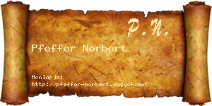 Pfeffer Norbert névjegykártya